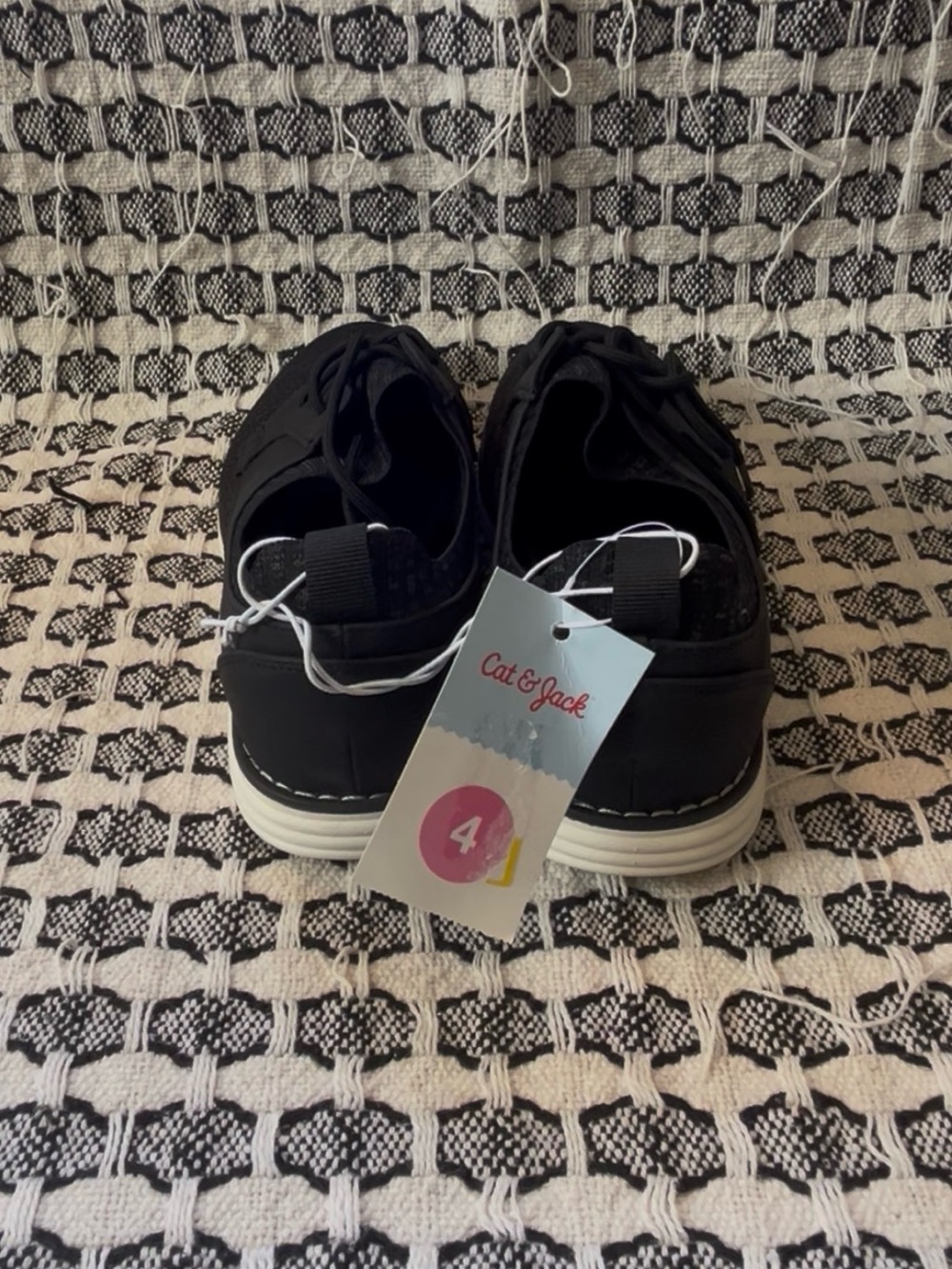 Cat & Jack Elijah Boys Black Knit Oxford Dress Shoes Size 4 NWT - Picture 4 of 7